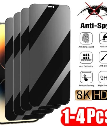 1-4Pcs Privacy Screen Protector for iPhone 14 13 11 12 Pro Max Mini 8 Plus Anti-spy Protective Glass for iPhone 15 16 17 XS MAX