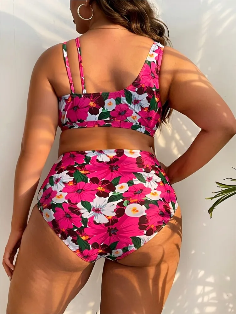 L-5XL Plus Size High Waist Bikini Women's Push Up Large Size 3XL 4XL Swimsuit Summer Mujer Tummy Control Swimwear Bikini Sets - Image 5