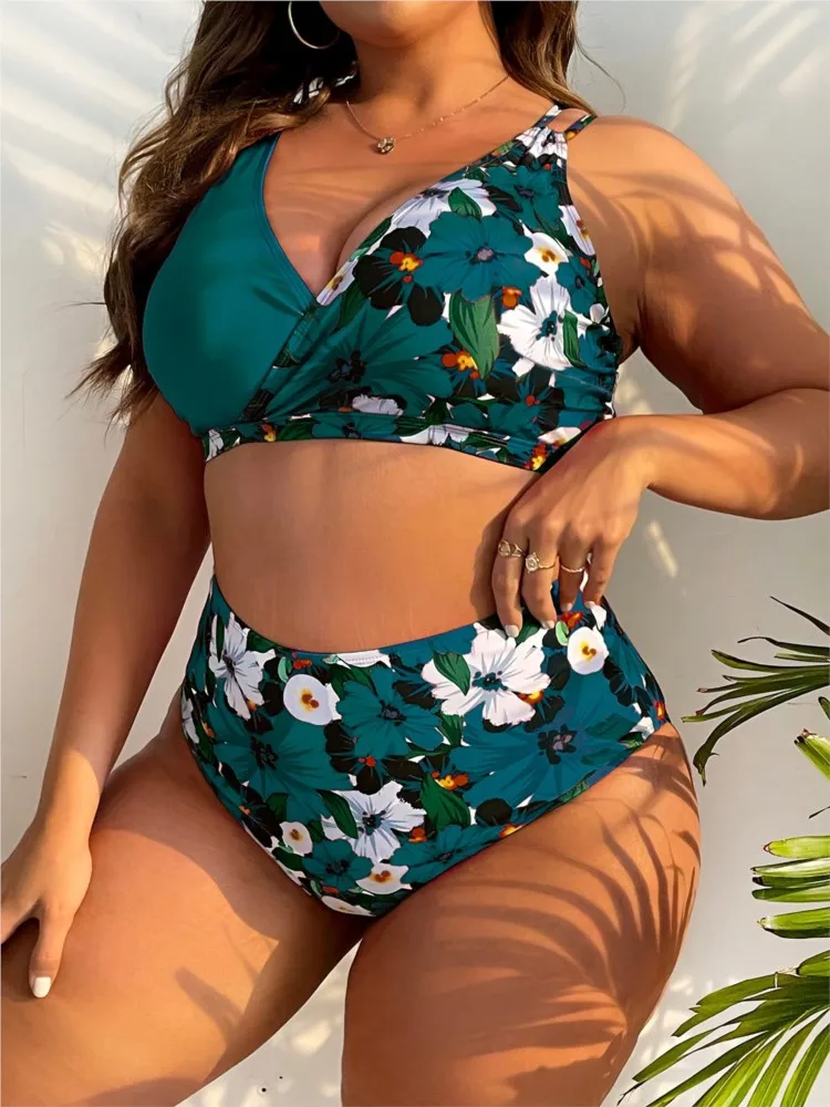 L-5XL Plus Size High Waist Bikini Women's Push Up Large Size 3XL 4XL Swimsuit Summer Mujer Tummy Control Swimwear Bikini Sets - Image 4
