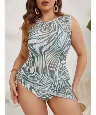 Plus Size Split Swimsuit Women's New Bikini Three Piece Set Printed High-end Swimsuit Women Summer Elegantes Casual Y2k