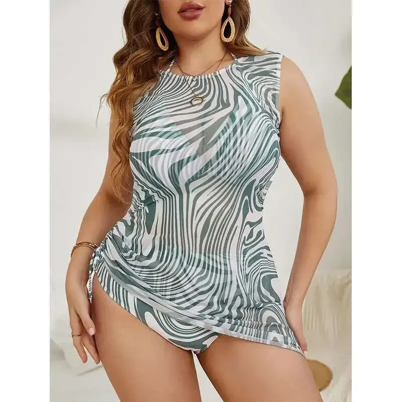 Plus Size Split Swimsuit Women's New Bikini Three Piece Set Printed High-end Swimsuit Women Summer Elegantes Casual Y2k