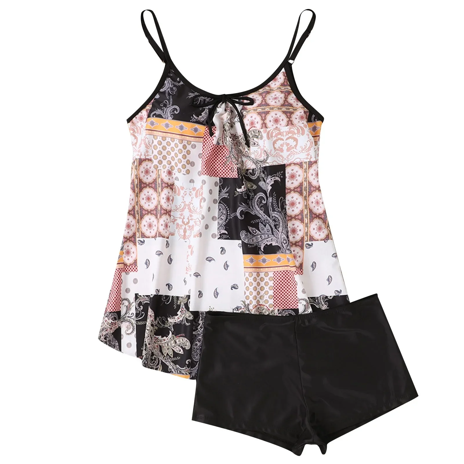 Plus Size Swimsuit Women's Slim Fit Printed Sling Split Bikini Swimsuit (Two Piece) Casual Beach Vacation Swimsuits - Image 3