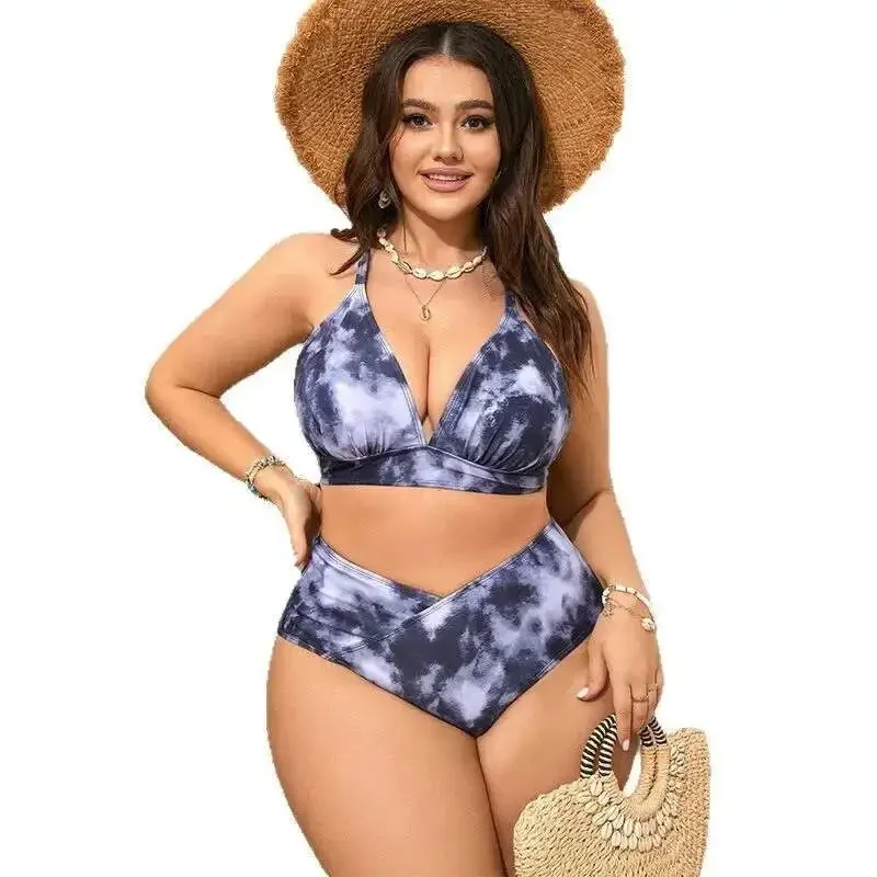 Blunt Style Plus Size Split Swimsuit for Women, Bikini, New Tight Fit Gathered High Waisted Beach Swimsuit for Women Y2k - Image 5