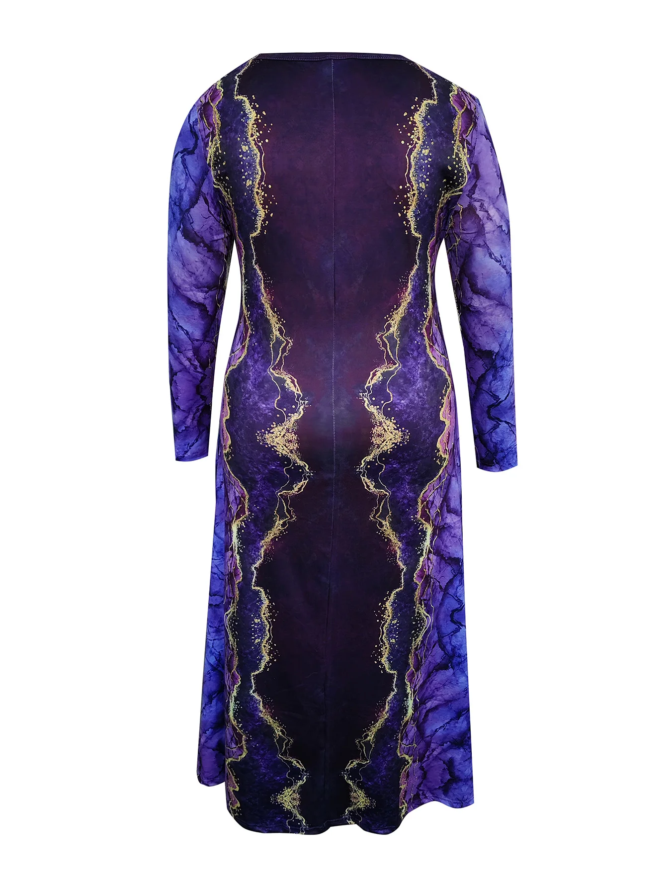 Plus - Size Purple & Gold Ink - Splatter Dress! 3 - Season Wear, Slay Every Outing - Image 3