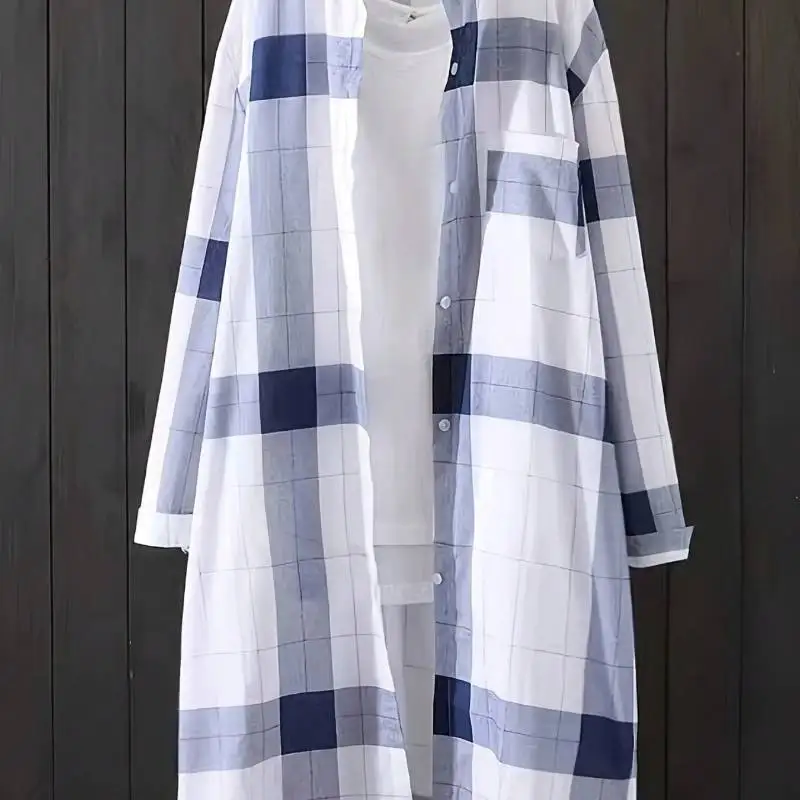 2025 Fall Fashion Plaid Shirt - Women's Plus Size Long Sleeve Top | Loose Elegant Casual Blouse | Oversized Shacket Style - Image 3