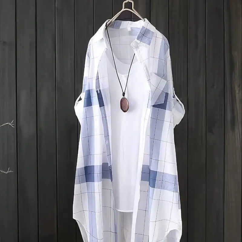 2025 Fall Fashion Plaid Shirt - Women's Plus Size Long Sleeve Top | Loose Elegant Casual Blouse | Oversized Shacket Style