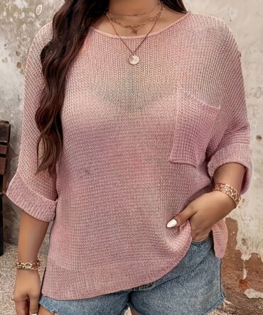 Women's plus size top spring chic and elegant top suitable for casual women's fashionable top