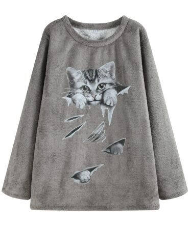 Women Plus Size Woven Autumn Hoodie