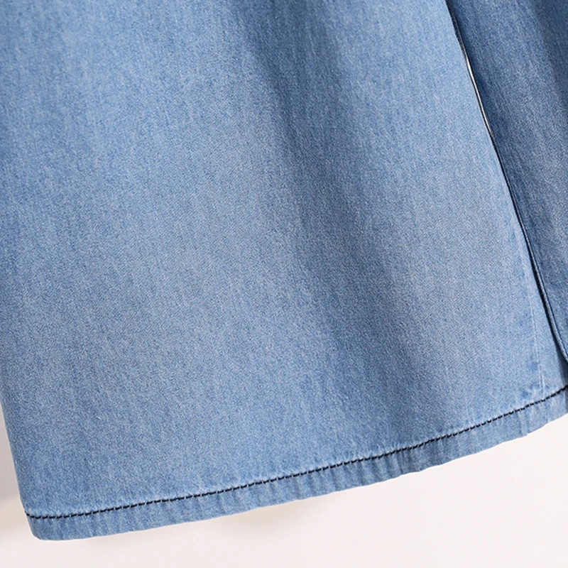 Plus Size Jeans Women 2025 Summer New Arrivals High Elastic Waist Wide Leg Loose Denim Pants Women Pockets Women's Trousers - Image 6