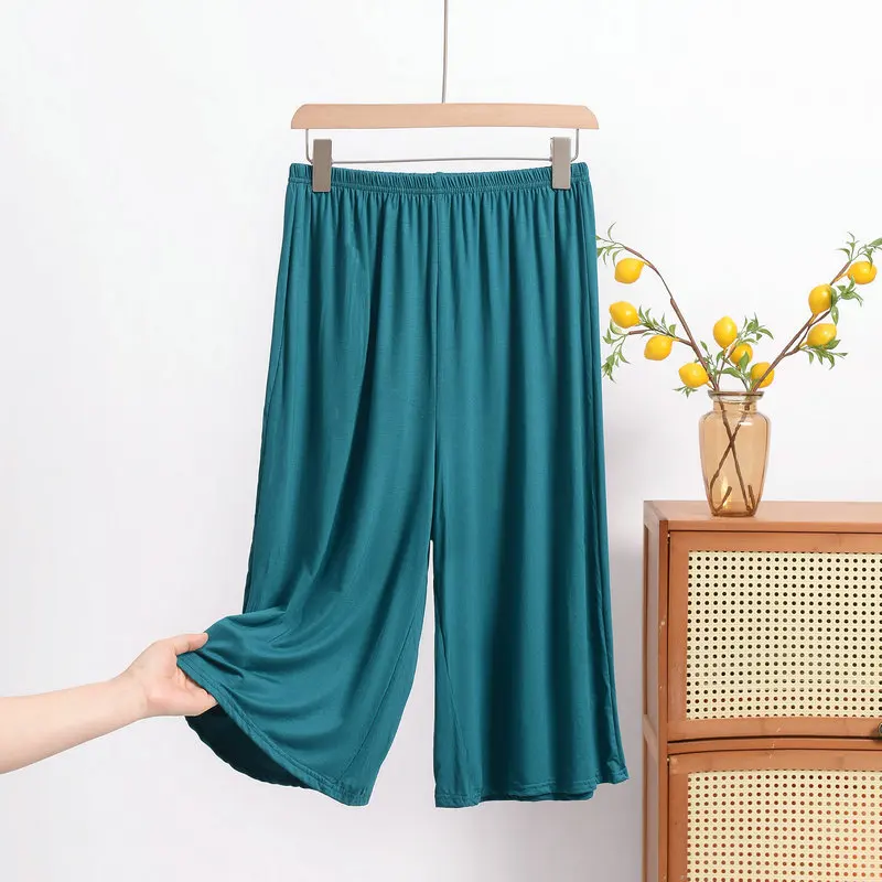 Plus size XL to 8XL Women's Modal pant calf-length summer Capri Pants wide leg pants short pants casual homewear - Image 5