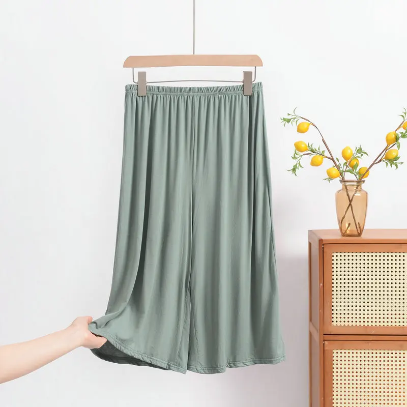 Plus size XL to 8XL Women's Modal pant calf-length summer Capri Pants wide leg pants short pants casual homewear - Image 4