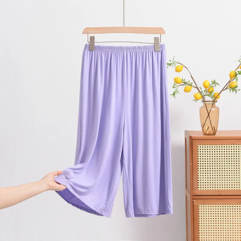 Plus size XL to 8XL Women's Modal pant calf-length summer Capri Pants wide leg pants short pants casual homewear - Image 6