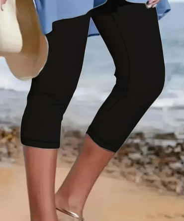 Summer New Casual Sports Yoga Capri Women's Plus Size Leggings Elastic Waist Cropped Pants Women's Casual Leggings