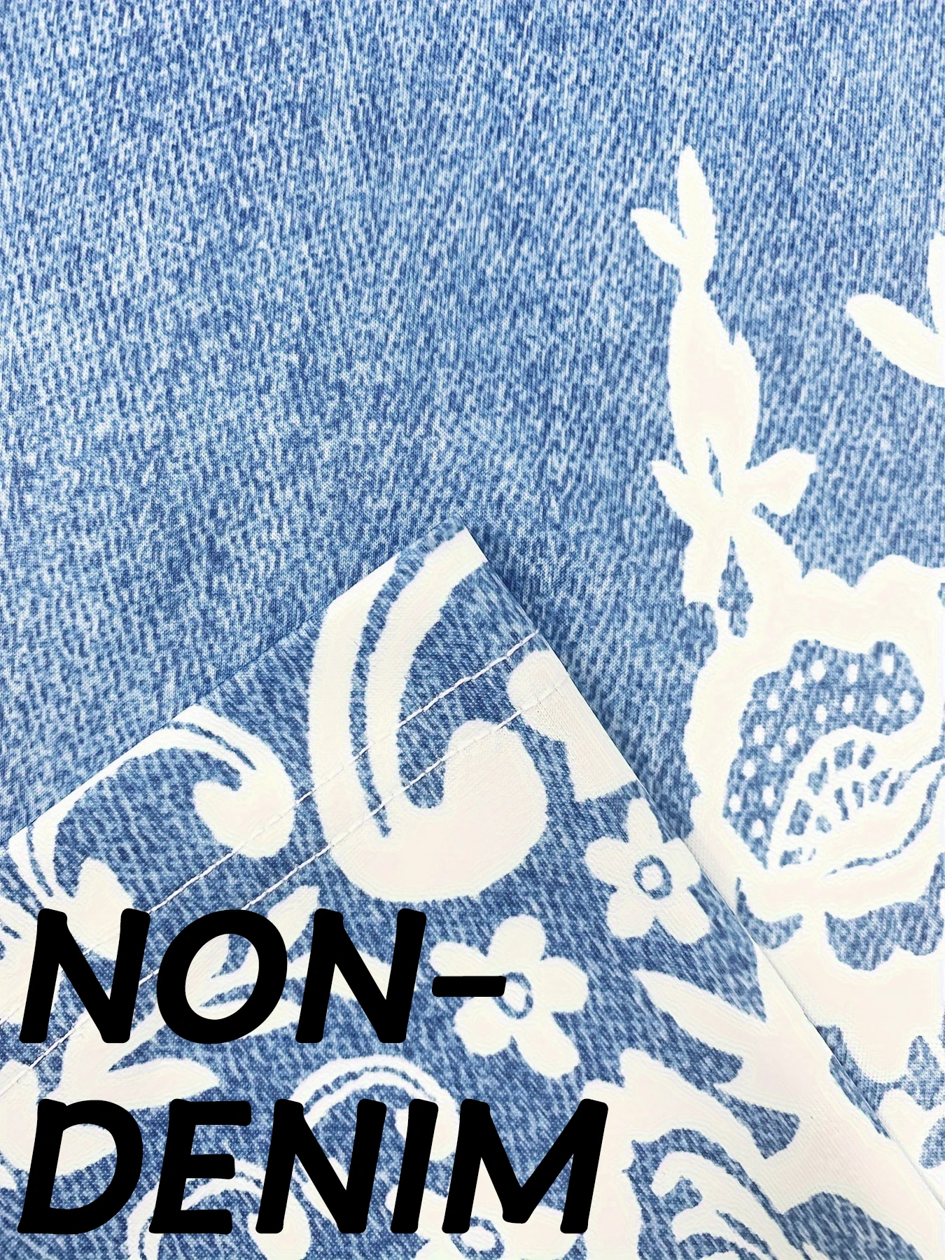 Plus Size Women's Imitation Denim Printed Tight Capri High Elasticity Knitted fashion Casual Leggings - Image 6