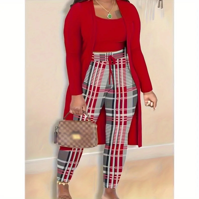 Fashionable and  Plus Size Three Piece Women's Suit