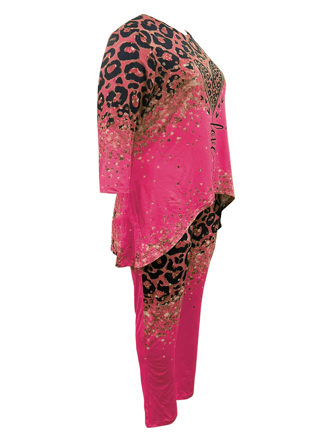 European and American fashion leisure vacation plus size women's suit shirt pants two-piece suit - Image 5