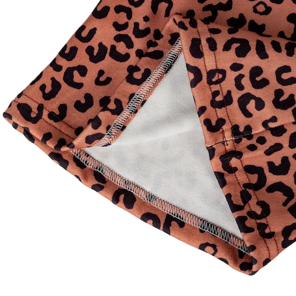 New Children Pajamas Suit Leopard Kids Sleepwear Autumn Long Sleeve Top+Trousers 2Pcs Baby Girls Velvet Pyjama Loungewear Set - Image 4