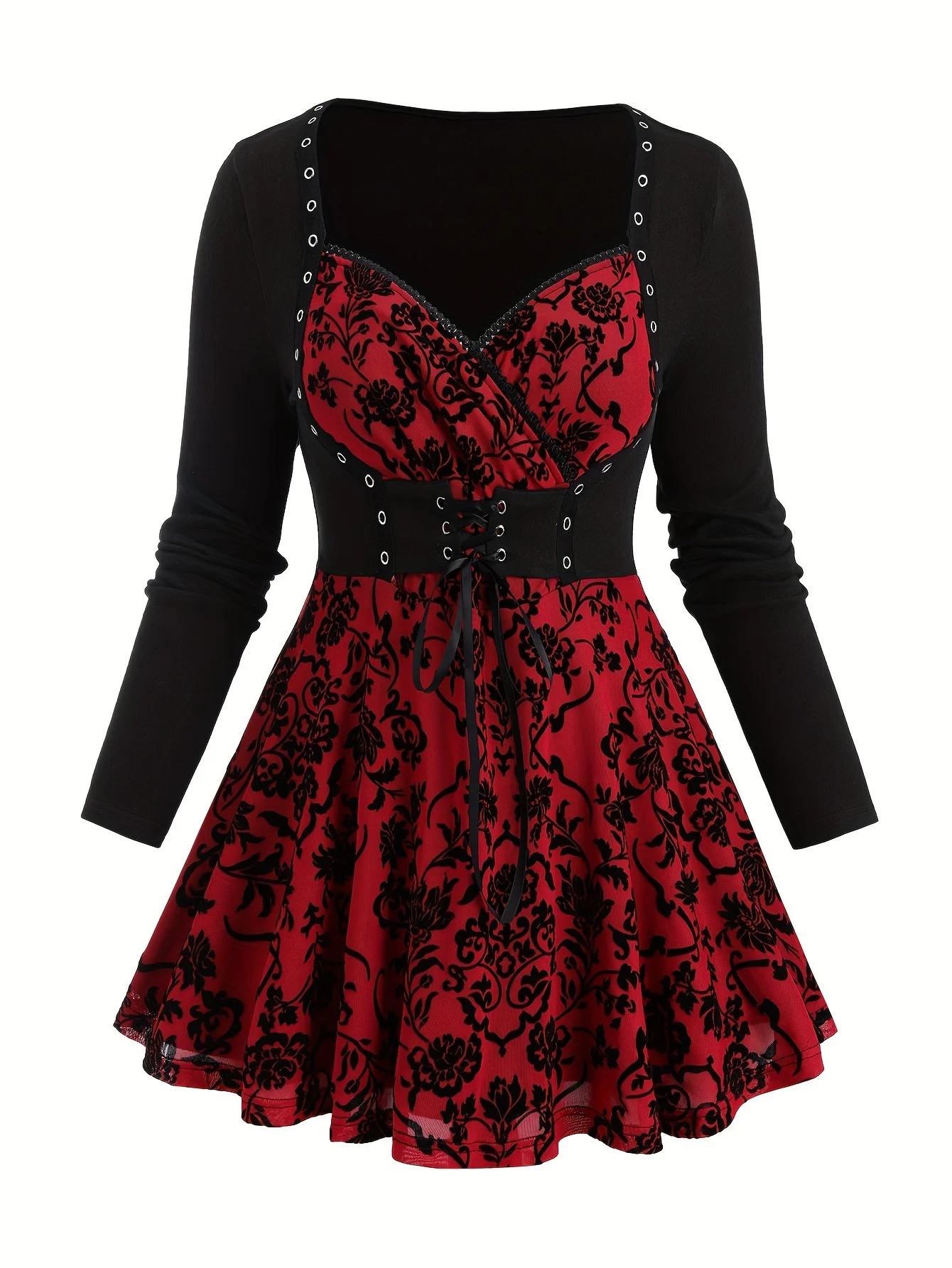 Halloween special plus size women's Gothic Halloween party dress blouse - Image 3