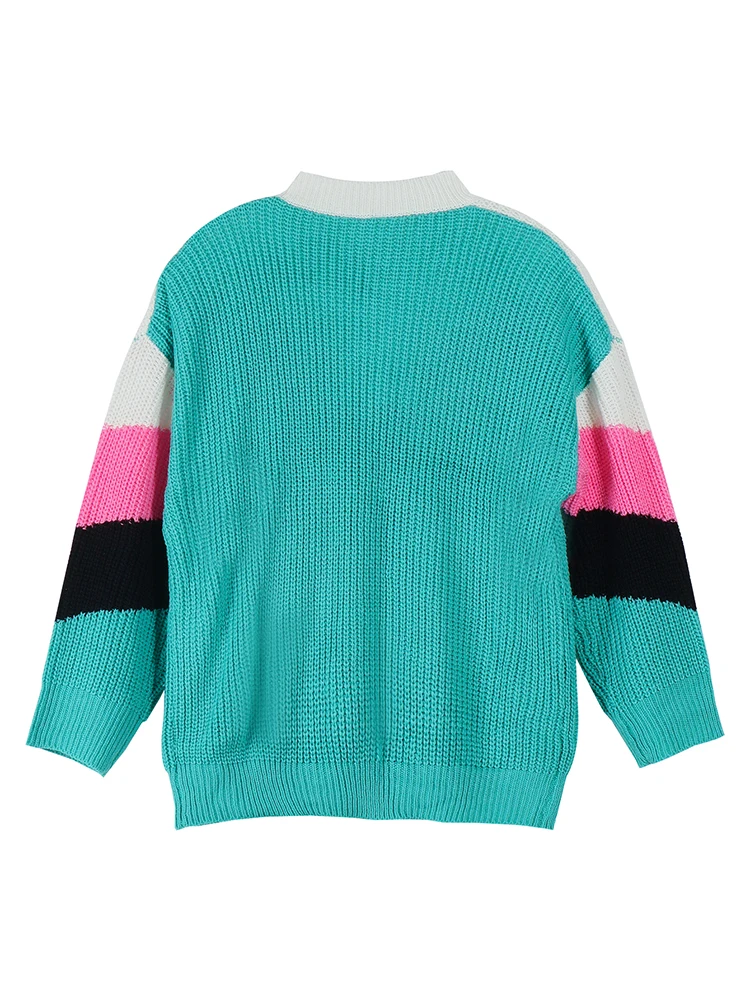 Plus Size, Women's Casual V-neck Knit Pullover, Long Sweater, Best Choice, Autumn and Winter, New, 2025 - Image 3