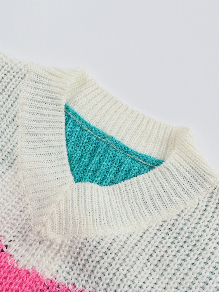 Plus Size, Women's Casual V-neck Knit Pullover, Long Sweater, Best Choice, Autumn and Winter, New, 2025 - Image 5