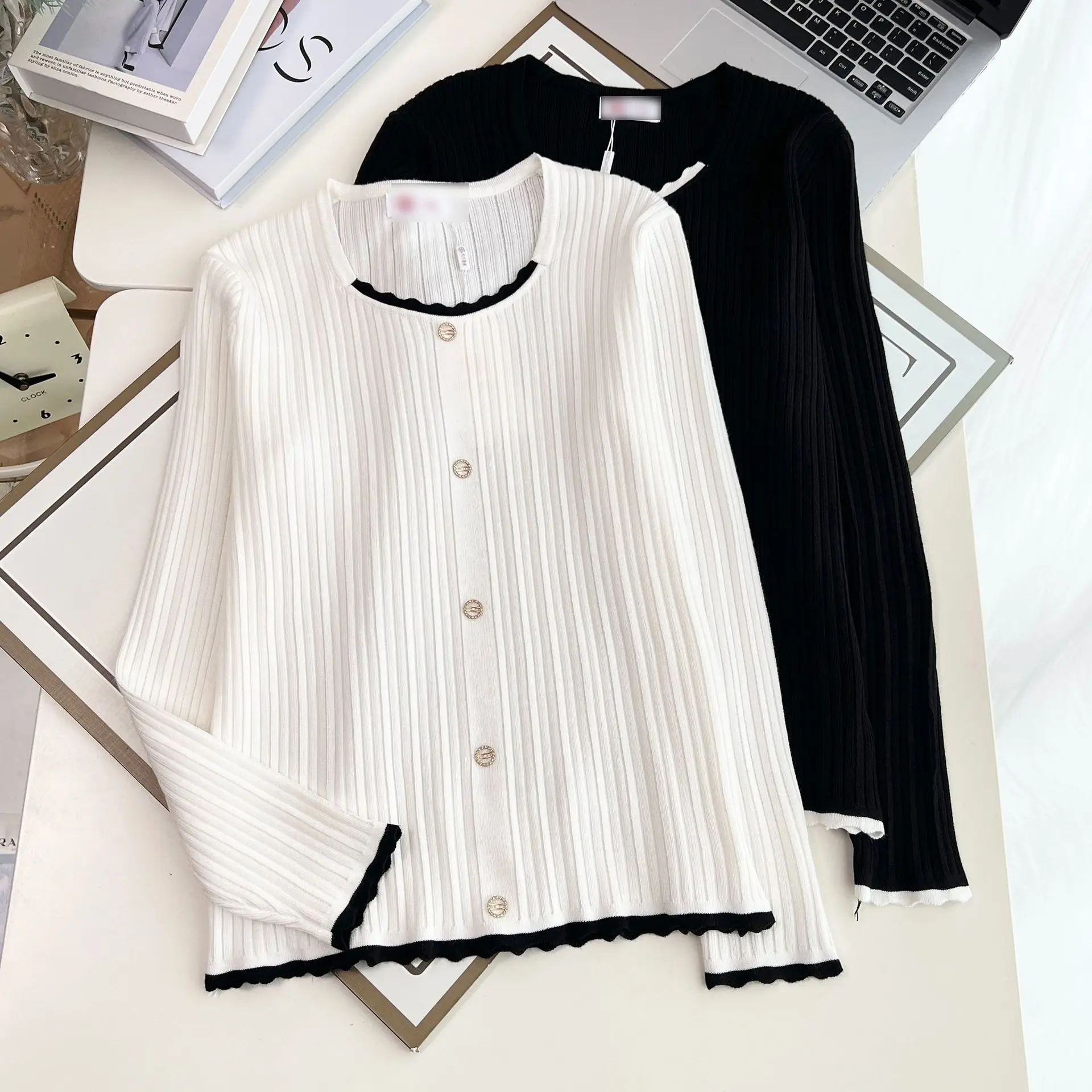 Fashion Plus Size Women's Sweater New Autumn Style Lace Knitted Pullover Stylish Block Color Jumpers 2566 - Image 3