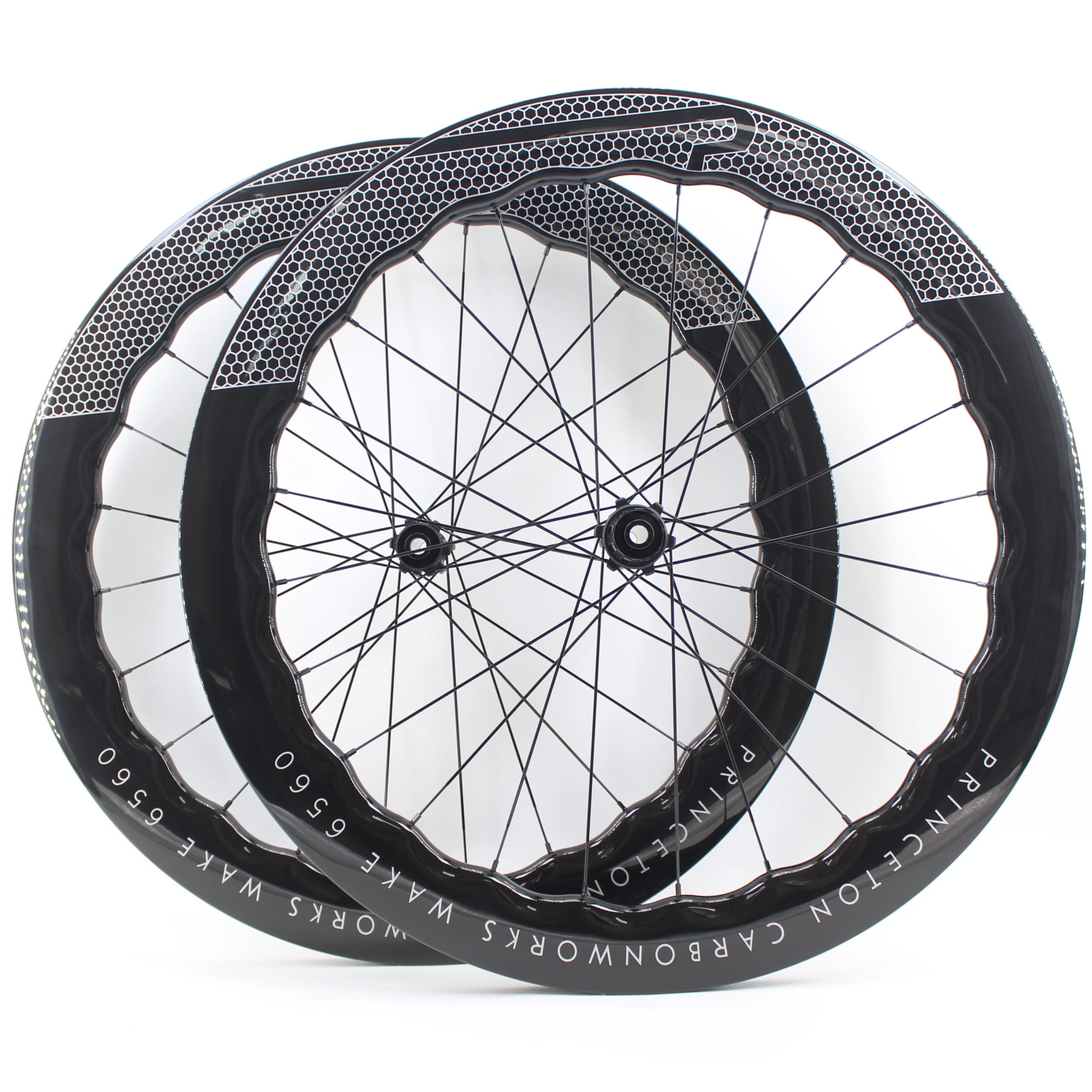 New 700C 65mm wave Road Bike UD Full Carbon Fibre Bicycle Thru Axle Center lock Disc brake Wheelset clincher tubeless rims 25mm - Image 6