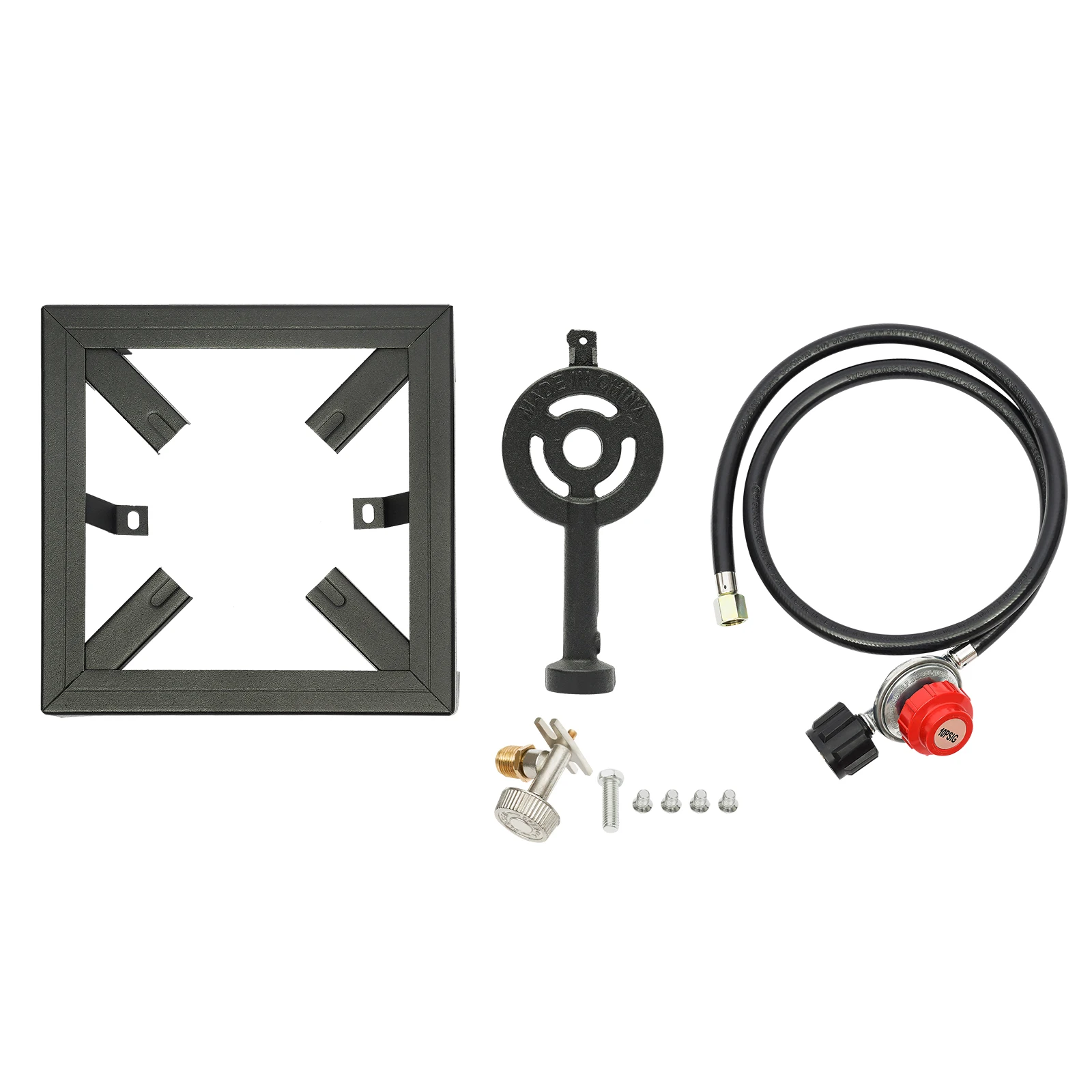 Camping Stove Burner Cast Iron Propane Gas LPG Stove BBQ Cooker & Regulator Hose - Image 6