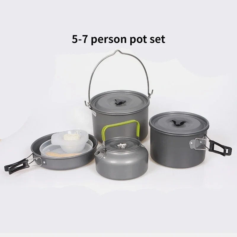 Camping Cookware Set for 1-7 Persons, Lightweight and Portable Pot and Pan with Carrying Bag, Perfect for Outdoor Camping - Image 5