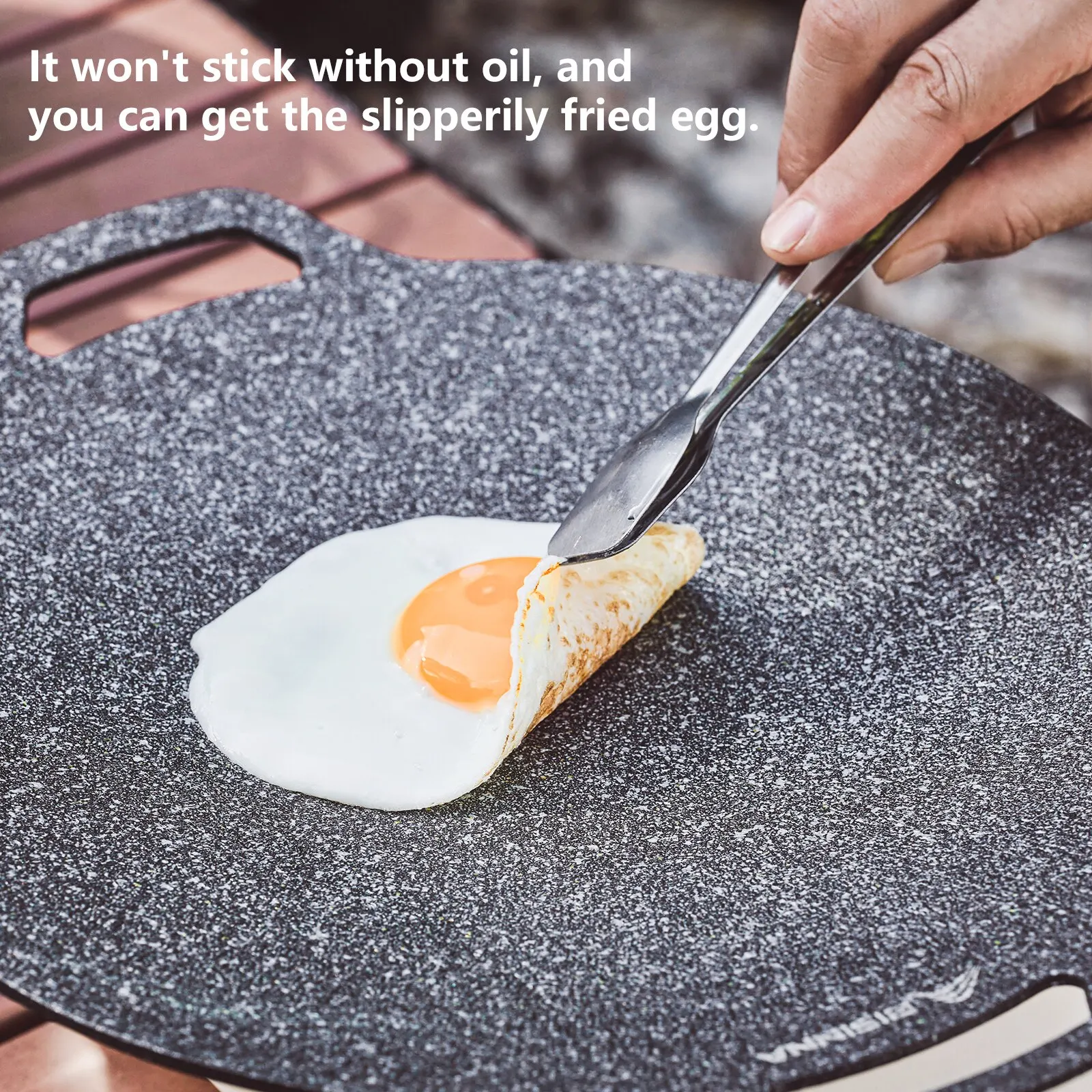 BISINNA 30CM Outdoor BBQ Grill Pan Non Stick Stovetop Baking Tray Korean Roastig Grill Plate Camping Equipment - Image 3