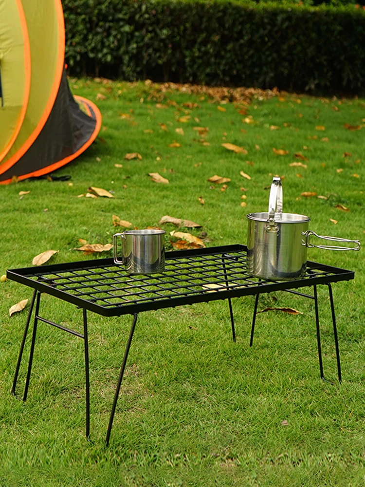 Camping Lightweight Table with Table Board & Bag Portable Cooking Net Table Camping Cooking Rack for Backyards BBQ Party - Image 4