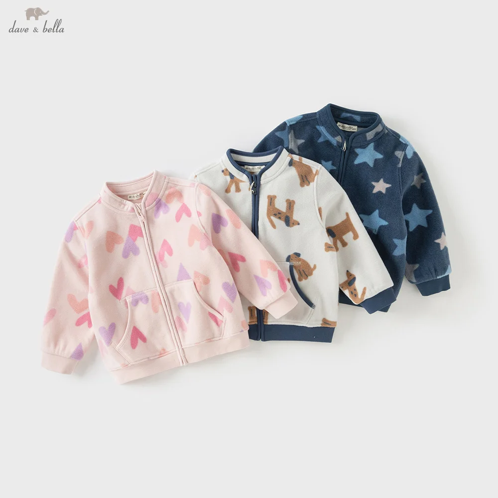 Dave Bella Children's Coat Boys Girls Baby Fleece Outerwear Autumn Sweet Cute Print Tops Outdoor Soft Comfortable Sport DB396-EE - Image 4
