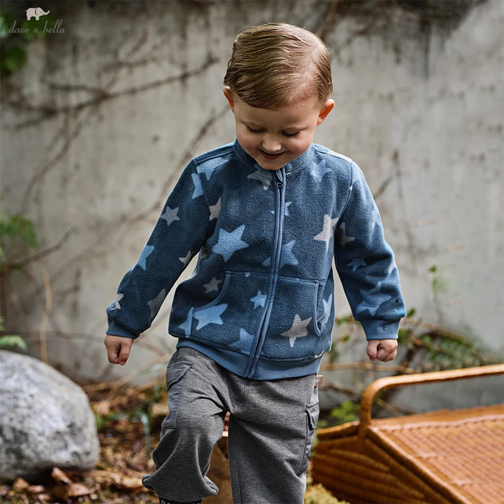 Dave Bella Children's Coat Boys Girls Baby Fleece Outerwear Autumn Sweet Cute Print Tops Outdoor Soft Comfortable Sport DB396-EE - Image 3