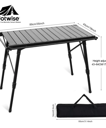 KRC CAMP Camping Folding Removable IGT Wood Table Lightweight Camp BBQ Grill Table Outdoor Picnic Fishing Table IGT Set 2024