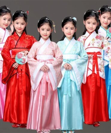 Traditional Chinese Lion Dance Costume Folk Dance Costume Hanfu Dress for Girl Kids Children Girls Lion Dance China Clothing