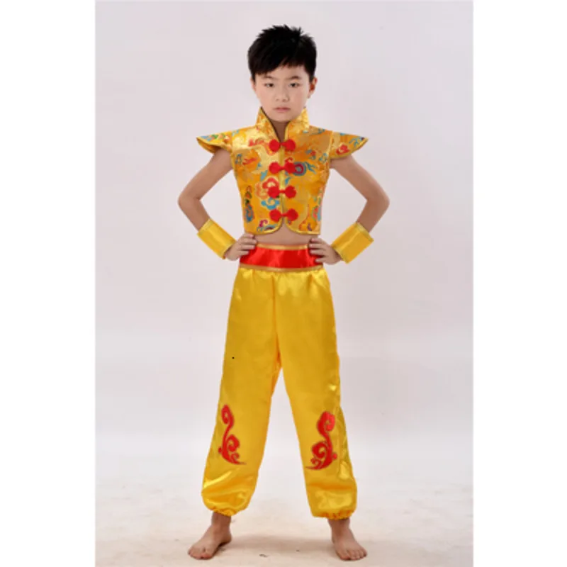 Children Dragon Yangko Folk Dance Costumes Modern Hanfu Girls Boys Lion National Wushu Kung Fu Chinese Traditional Dance Costume - Image 6