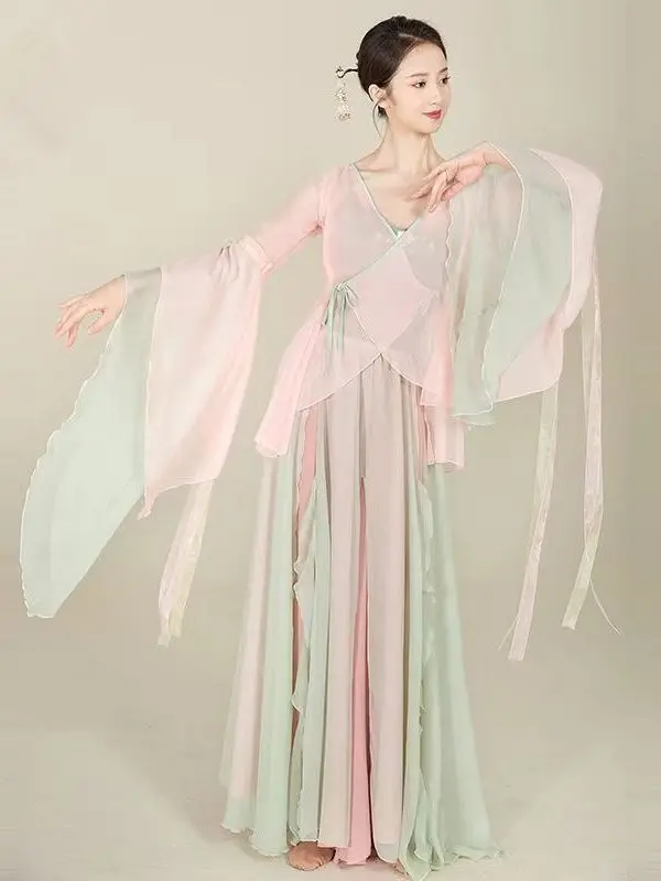 Chinese Classical Dance Folk Practice Clothes Traditional National Yangko Hanfu Clothing Elegant Female Modern Dancing Costume - Image 5