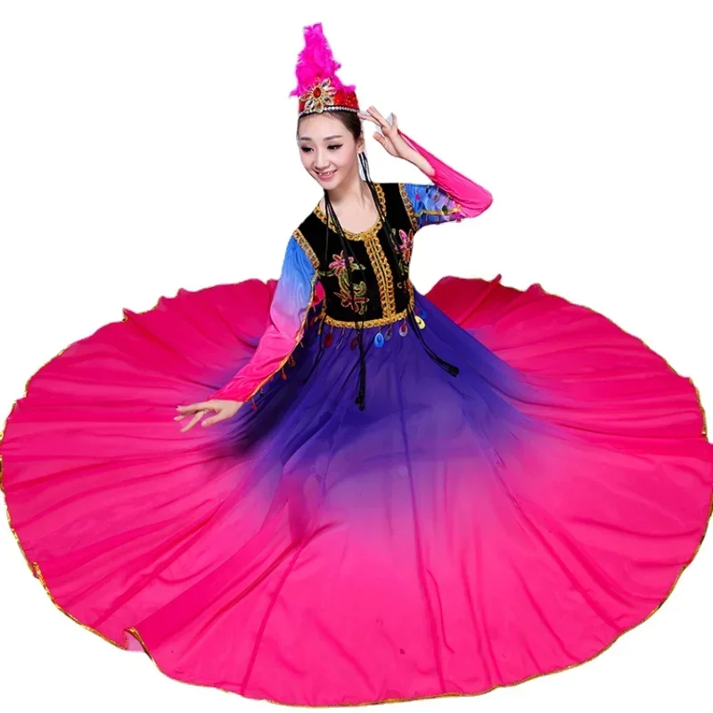 Xinjiang Uyghur Dance Costumes Ancient Traditional National Minority Folk Dance Costume Adult Kids Modern Dance Hanfu Outfits - Image 6