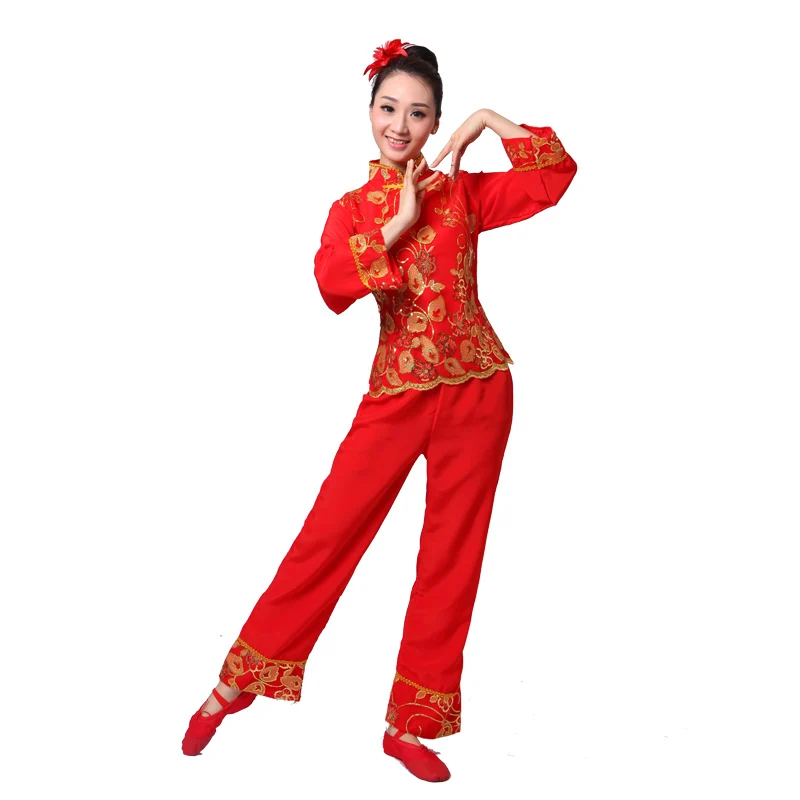 ancient chinese costume women folk dance lion costume for woman hanfu women new year Fan Yangko Stage clothing dragon Younger - Image 5