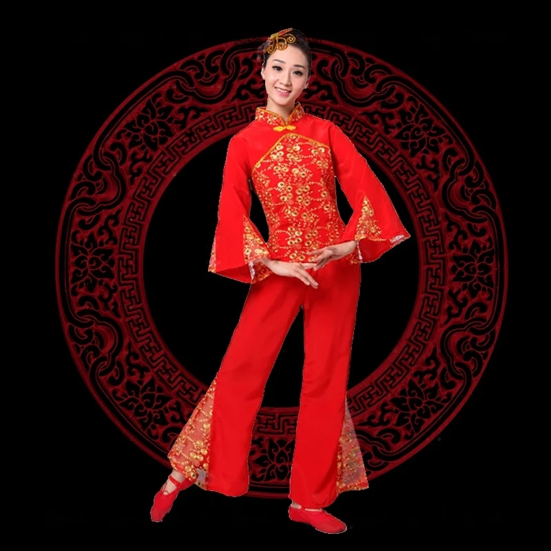ancient chinese costume women folk dance lion costume for woman hanfu women new year Fan Yangko Stage clothing dragon Younger - Image 3