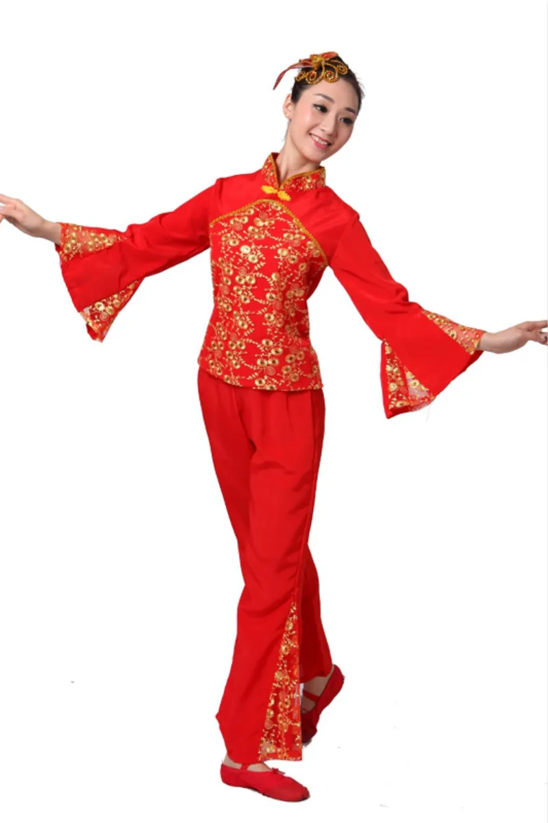 ancient chinese costume women folk dance lion costume for woman hanfu women new year Fan Yangko Stage clothing dragon Younger - Image 6