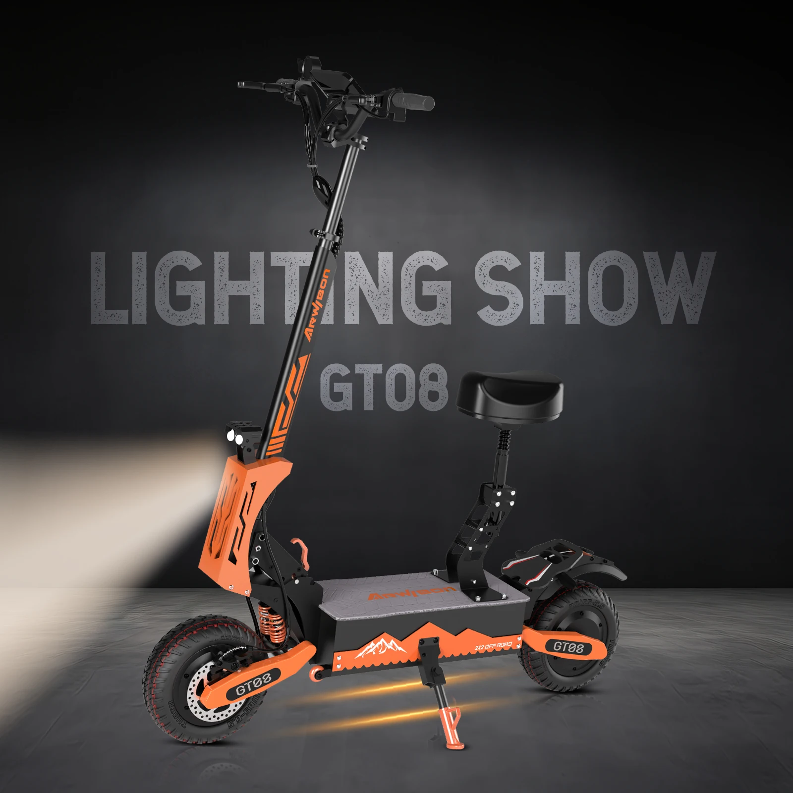 Arwibon 5600W Adult Electric Scooter Dual Motor Top Speed 46MPH,60V27AH, 11-inch Off-Road Tires Sport Folding eScooter with Seat - Image 5