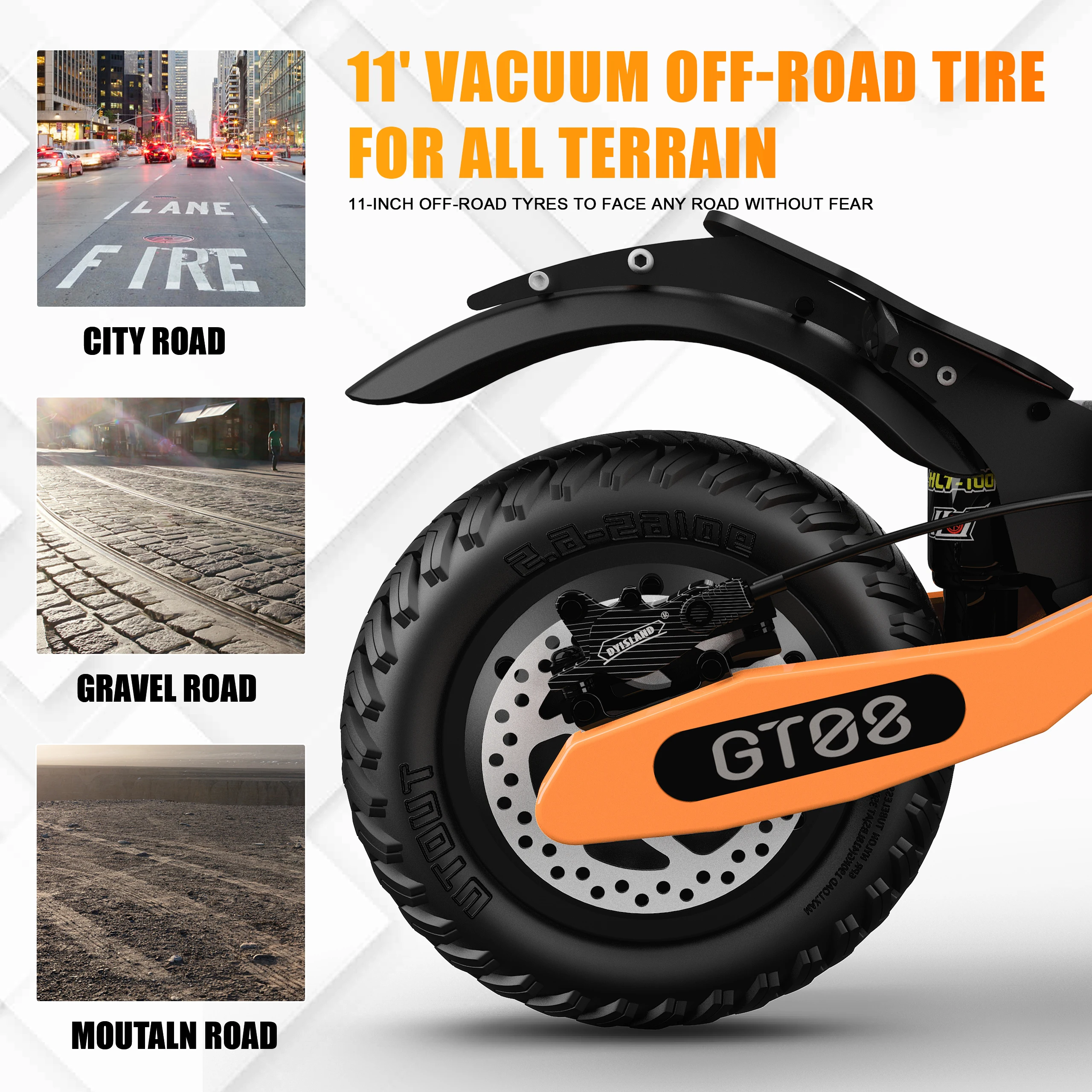 Arwibon 5600W Adult Electric Scooter Dual Motor Top Speed 46MPH,60V27AH, 11-inch Off-Road Tires Sport Folding eScooter with Seat - Image 3