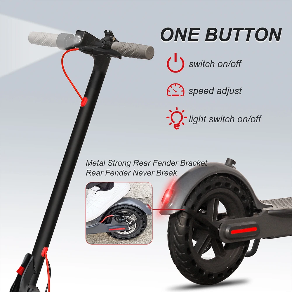 AOVOPRO ES80 350W Electric Scooter 10.5Ah 19mph Max Speed Smart APP Control 21miles Max Range Foldable E-Scooter for Adult - Image 3