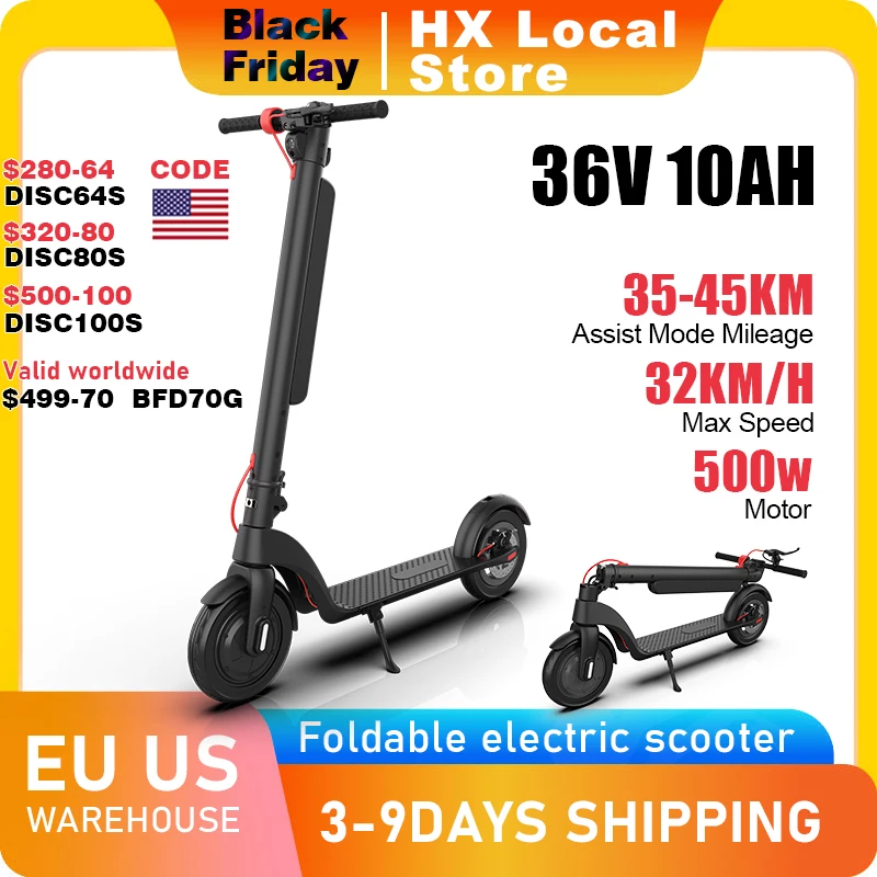 HX X8 10AH adult electric scooter escooter 350W 32KM/H Foldable Electric kick Electric Scooters 10 Inch e scooters E Scooter