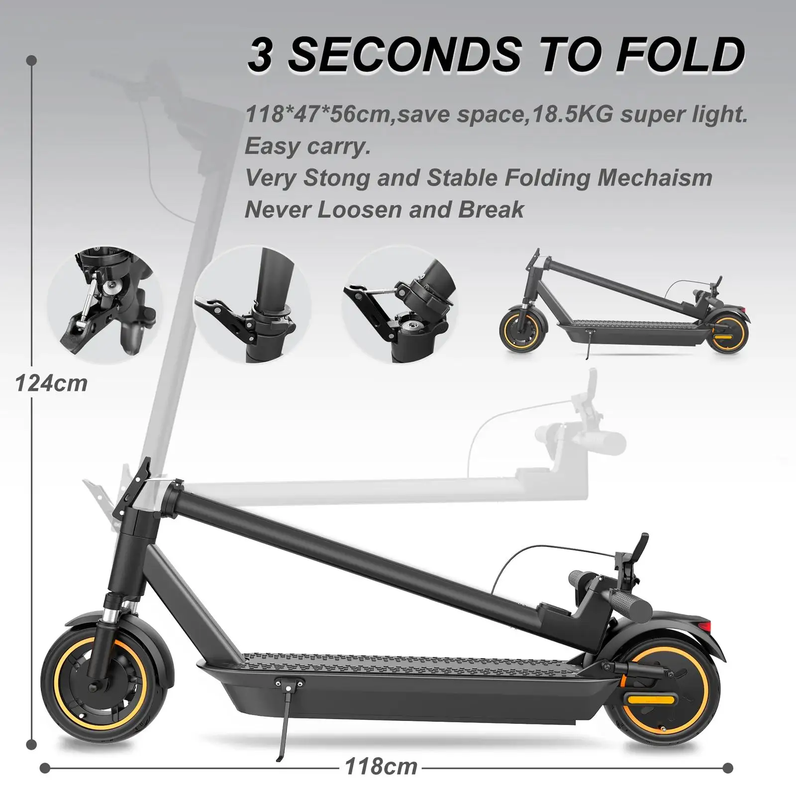 AOVOPRO New ESMAX Electric Scooter 500W 22MPH Adult APP Smart Scooter 28 miles Range Shock-absorbing Anti-skid Folding E-Scooter - Image 6