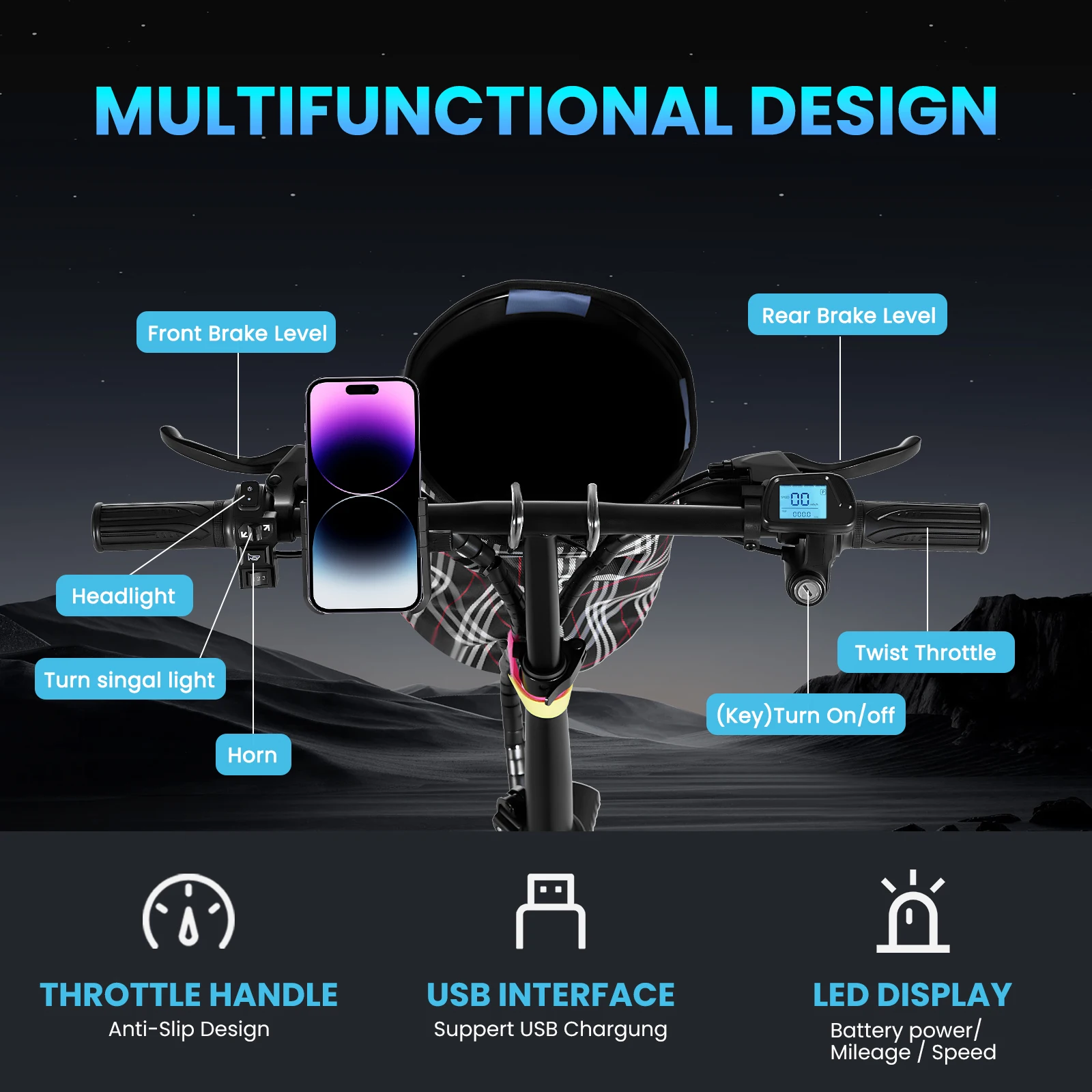 500W Adult Electric Bike 20 MPH, 48V 20Ah 50miles range Removable Battery 14 Inch Folding Electric Bike 8pcs Multi-Shock Absorp - Image 4
