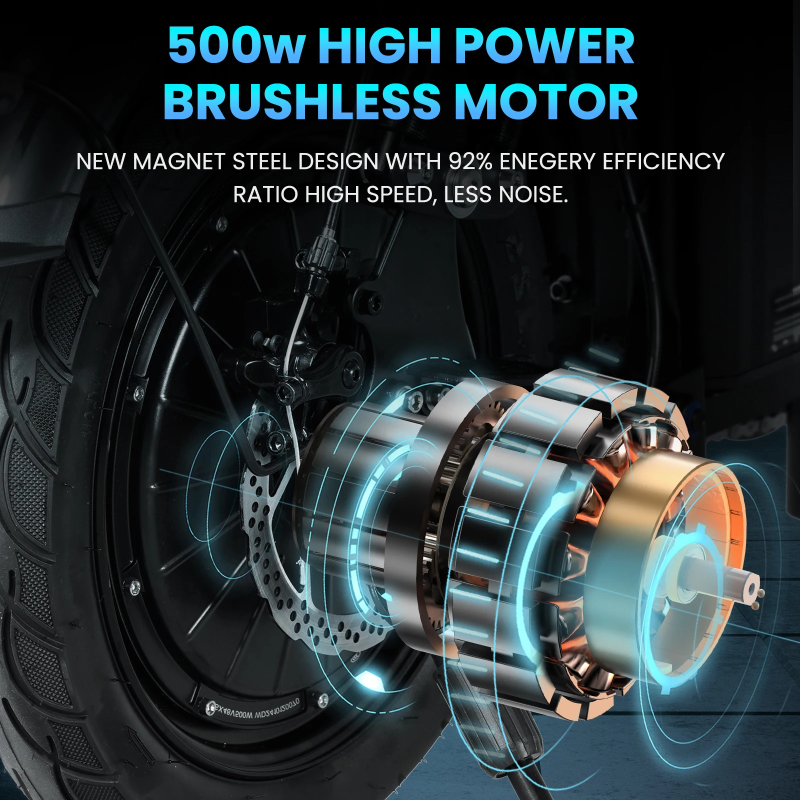 500W Adult Electric Bike 20 MPH, 48V 20Ah 50miles range Removable Battery 14 Inch Folding Electric Bike 8pcs Multi-Shock Absorp - Image 6