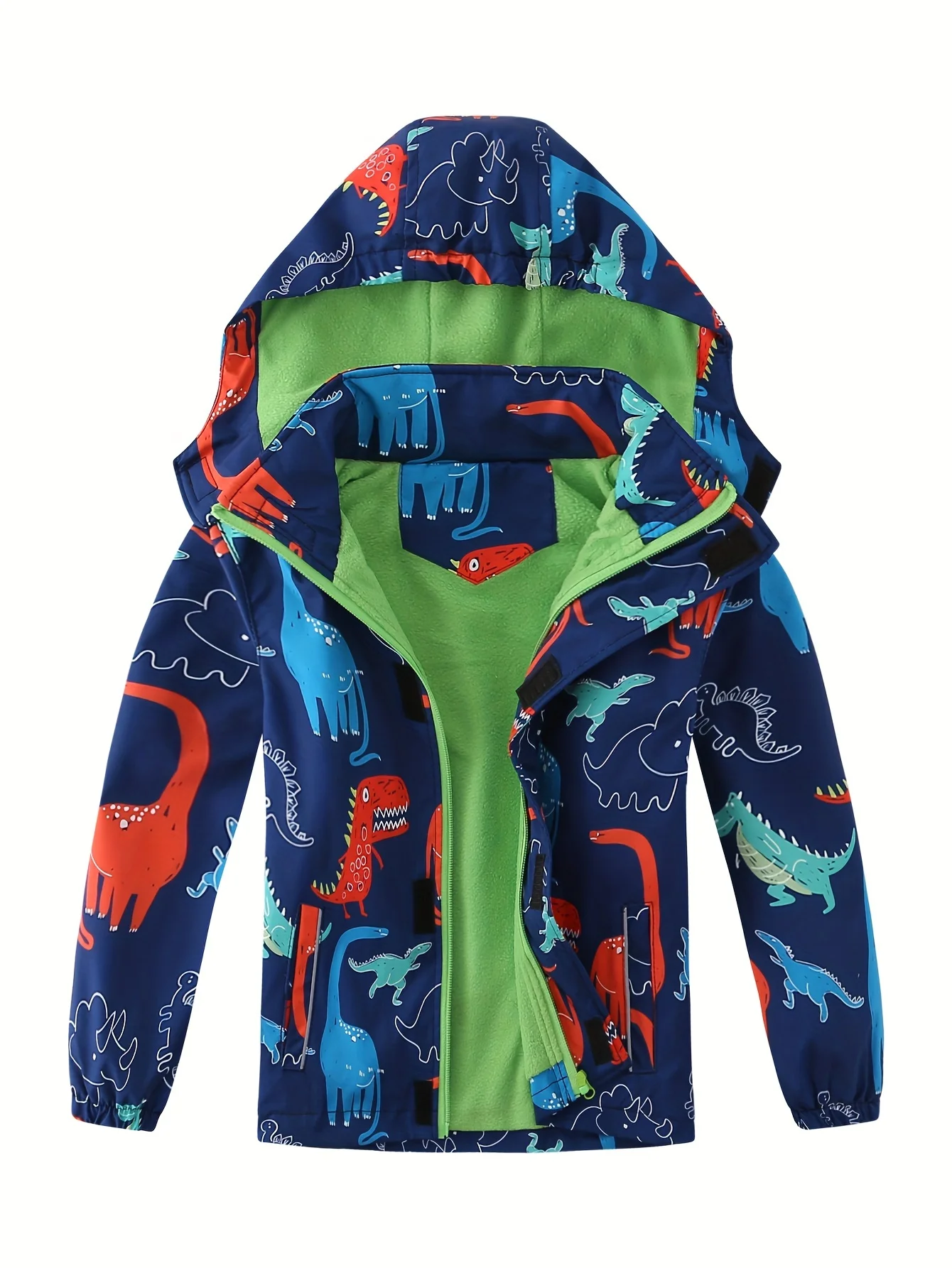 Children Dinosaur Jacket Hooded Windproof Warm Autumn Winter Cartoon Coat Fashion Windbreaker Kids Outerwear - Image 2