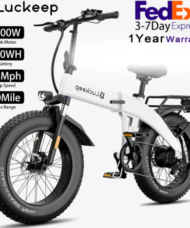 Luckeep X1 LIte Fold Electric Bike 1400W Peak Motor 48V15AH Removable Battery E Bike 20 Inch Fat Tire Commuter Electric Bicycle
