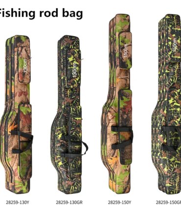 1.3m/1.5m 2-layer foldable large belly sea fishing bag, double shoulder fishing rod bag, outdoor storage tool kit for fishing